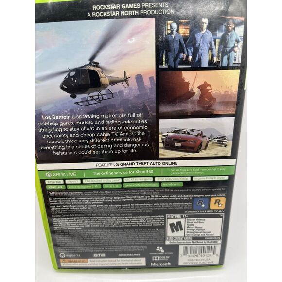 Grand Theft Auto V (Microsoft Xbox 360, 2013) Tested With Manual - Picture 3 of 9